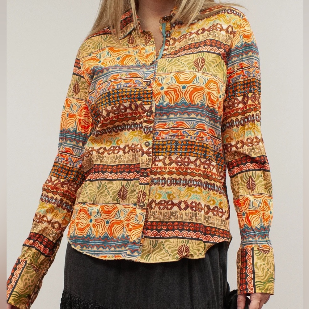 NWT Kyla Seo Love Kyla 100% Cotton Marla Shirt Size Small Handmade Button Down